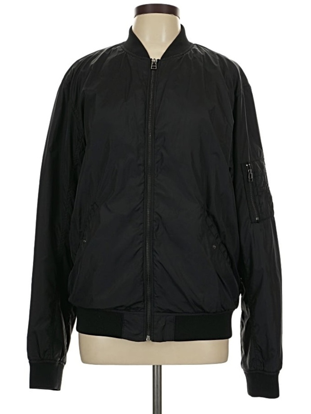 H&M L.O.G.G. Men's Black MA-1 Bomber Jacket - Size M